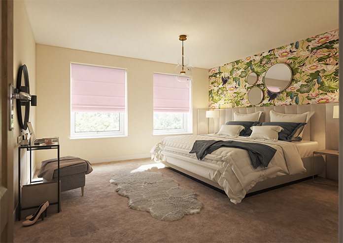 Ultra Luxe Velvet, Light Pink - Motorised Roman Blind - Image 6